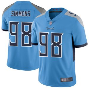 Nike Titans #98 Jeffery Simmons Light Blue Alternate Men's Stitched NFL Vapor Untouchable Limited Jersey - Custom Name