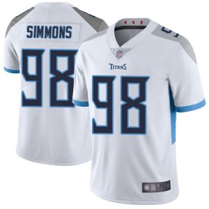 Nike Titans #98 Jeffery Simmons White Men's Stitched NFL Vapor Untouchable Limited Jersey - Custom Name