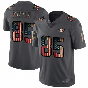 San Francisco 49ers #85 George Kittle Nike 2018 Salute to Service Retro USA Flag Limited NFL Jersey - Custom Name