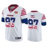 San Francisco 49ers #97 Nick Bosa White Men's Nike Team Logo USA Flag Vapor Untouchable Limited NFL Jersey - Custom Name