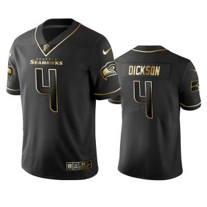 Seahawks #4 Michael Dickson Men's Stitched NFL Vapor Untouchable Limited Black Golden Jersey - Custom Name