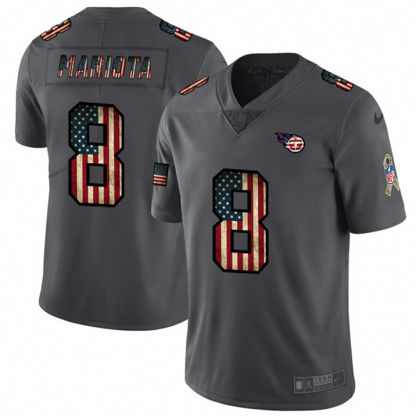Tennessee Titans #8 Marcus Mariota Nike 2018 Salute to Service Retro USA Flag Limited NFL Jersey - Custom Name