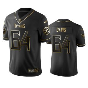 Titans #64 Nate Davis Men's Stitched NFL Vapor Untouchable Limited Black Golden Jersey - Custom Name