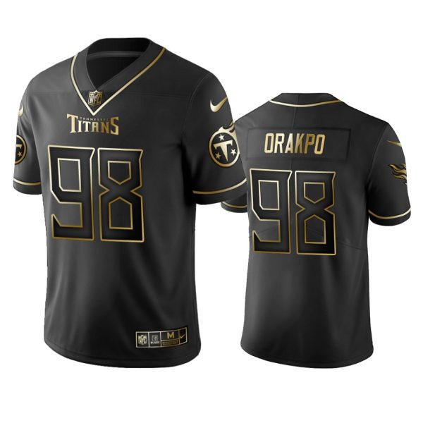 Titans #98 Brian Orakpo Men's Stitched NFL Vapor Untouchable Limited Black Golden Jersey - Custom Name