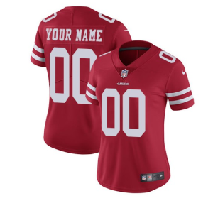Women's San Francisco 49ers Customized Red Vapor Untouchable Limited Stitched Jersey - Custom Name