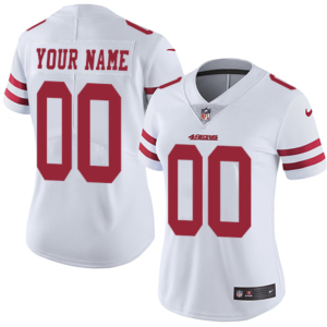 Women's San Francisco 49ers Customized White Vapor Untouchable Limited Stitched Jersey - Custom Name