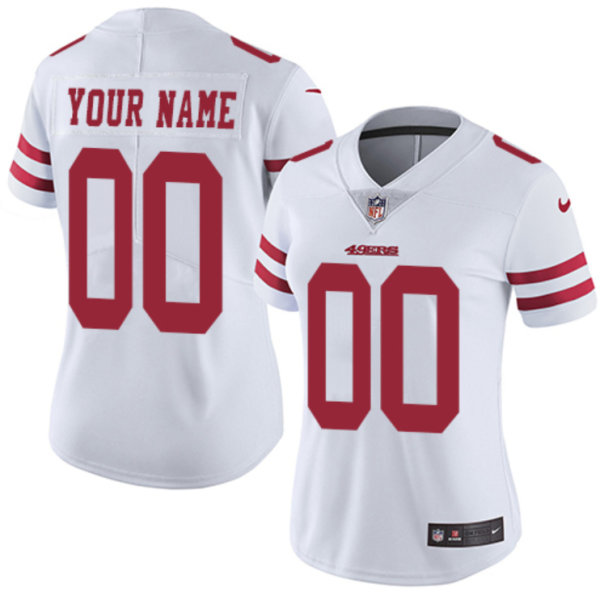 Women's San Francisco 49ers Customized White Vapor Untouchable Limited Stitched Jersey - Custom Name