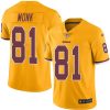 Nike Redskins #81 Art Monk Gold Men's Stitched NFL Limited Rush Jersey - Custom Name