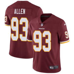 Nike Redskins #93 Jonathan Allen Burgundy Red Team Color Men's Stitched NFL Vapor Untouchable Limited Jersey - Custom Name