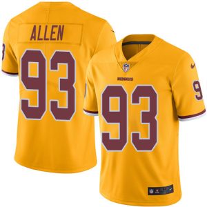 Nike Redskins #93 Jonathan Allen Gold Men's Stitched NFL Limited Rush Jersey - Custom Name