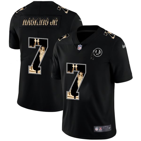 Washington Redskins #7 Dwayne Haskins Jr Carbon Black Vapor Statue Of Liberty Limited NFL Jersey - Custom Name