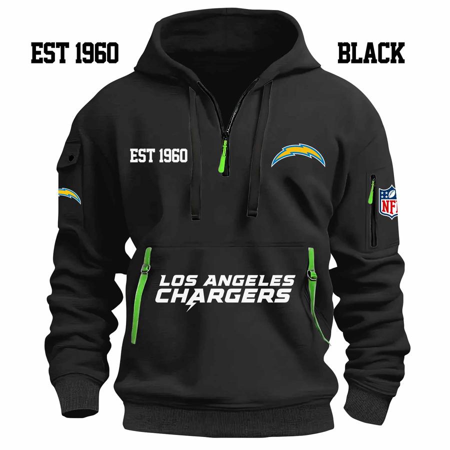 Limited Edition - EST 1960 - Los Angeles Chargers - Half Zip Hoodie - Image 2