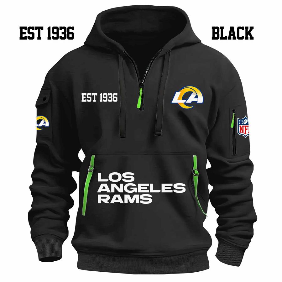 Limited Edition - EST 1936 - Los Angeles Rams - Half Zip Hoodie - Image 2