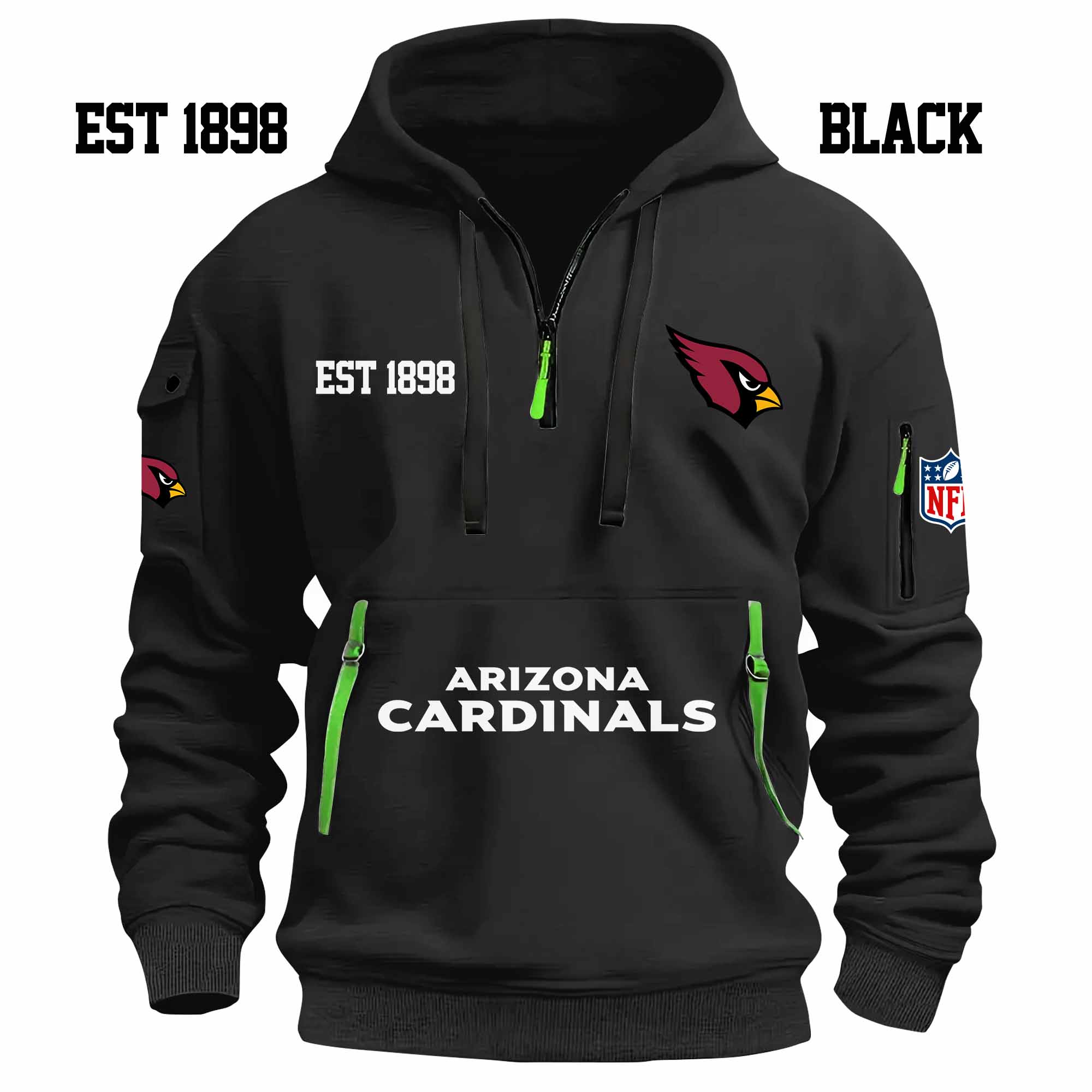 Limited Edition - EST 1898 - Arizona Cardinals - Half Zip Hoodie - Image 2