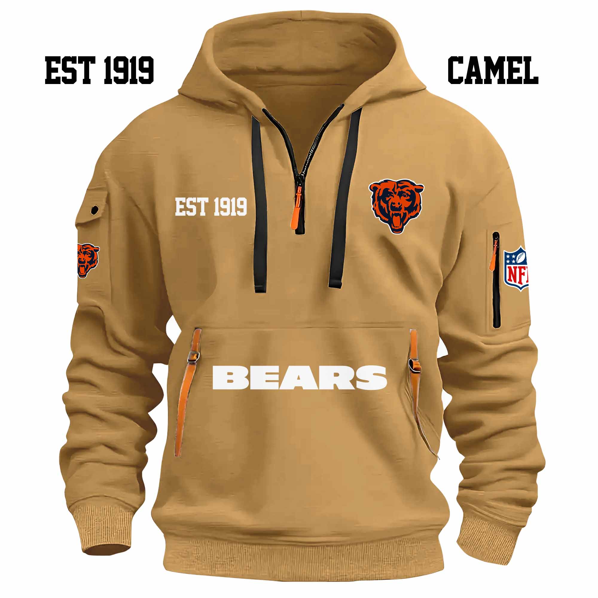 Limited Edition - EST 1919 - Chicago Bears - Half Zip Hoodie - Image 3