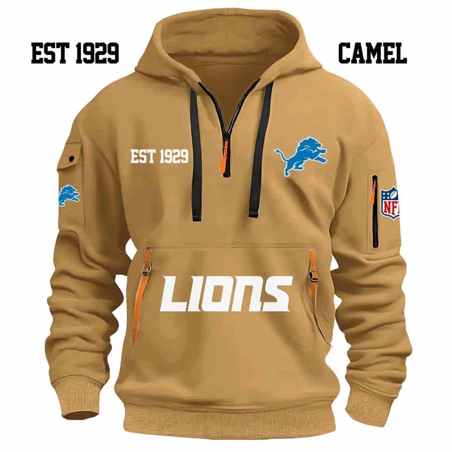 Limited Edition - EST 1929 - Detroit Lions - Half Zip Hoodie - Image 3