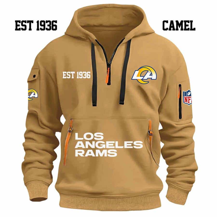 Limited Edition - EST 1936 - Los Angeles Rams - Half Zip Hoodie - Image 3