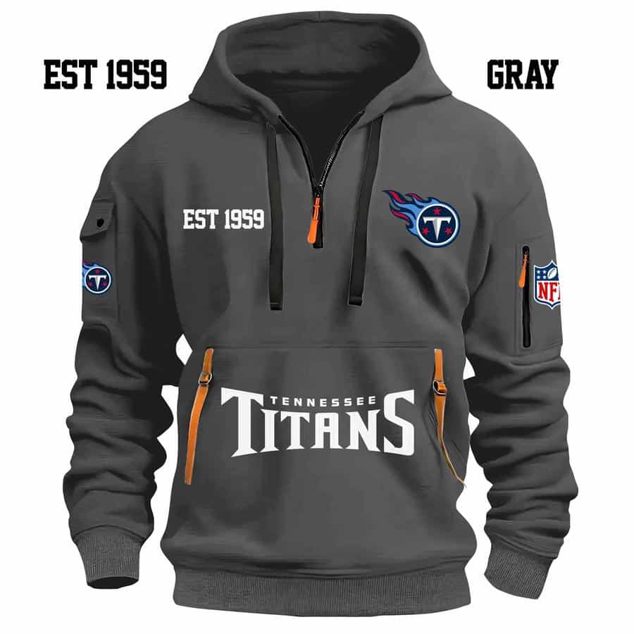 Limited Edition - EST 1959 - Tennessee Titans - Half Zip Hoodie - Image 4