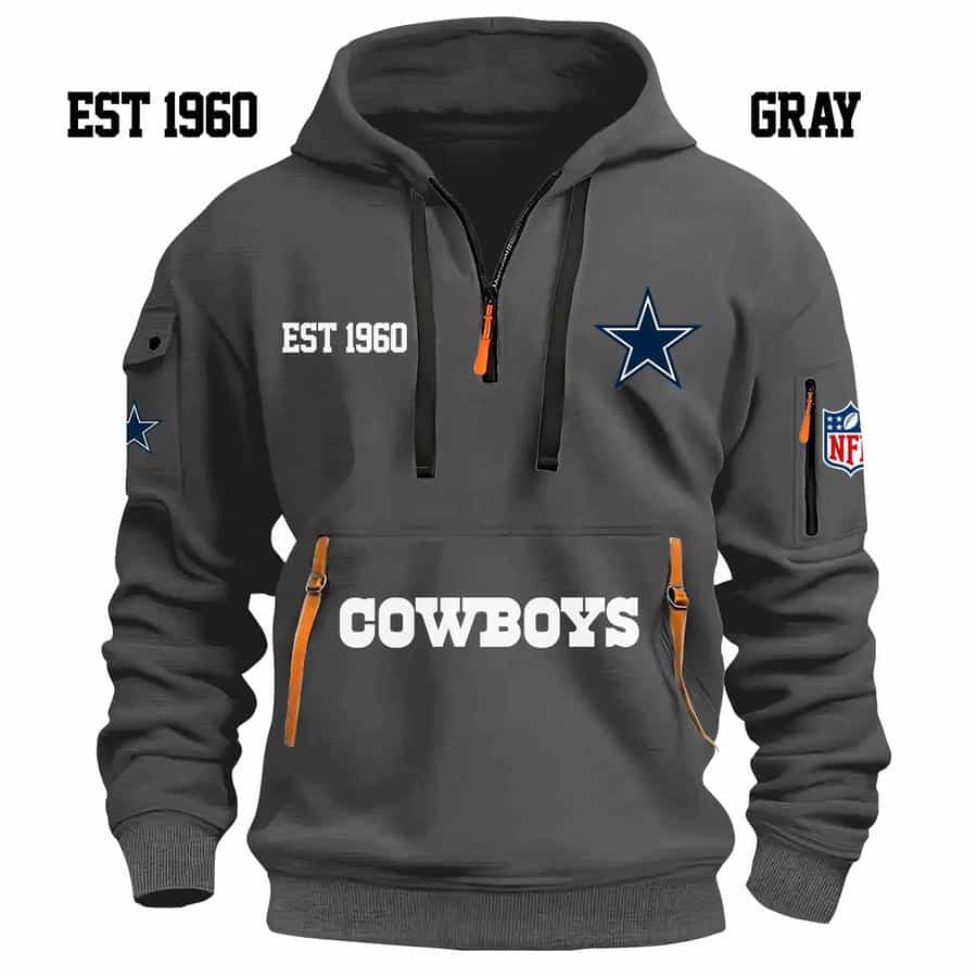 Limited Edition - EST 1960 - Dallas Cowboys - Half Zip Hoodie - Image 4