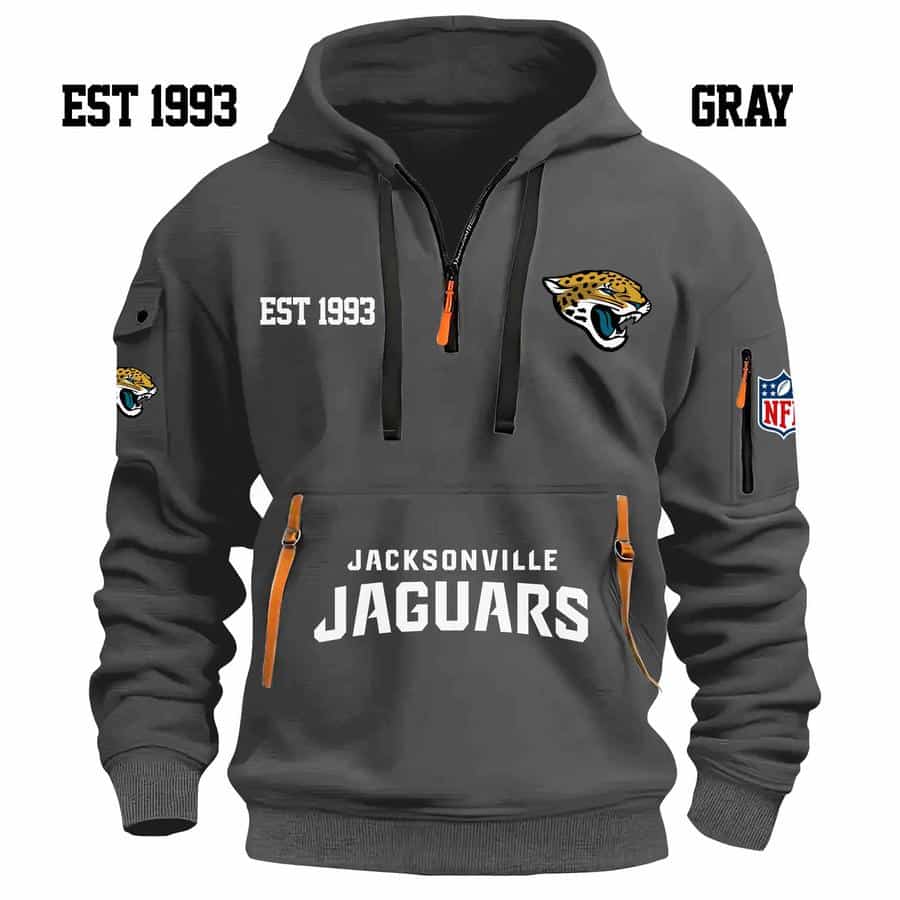 Limited Edition - EST 1993 - Jacksonville Jaguars - Half Zip Hoodie - Image 4