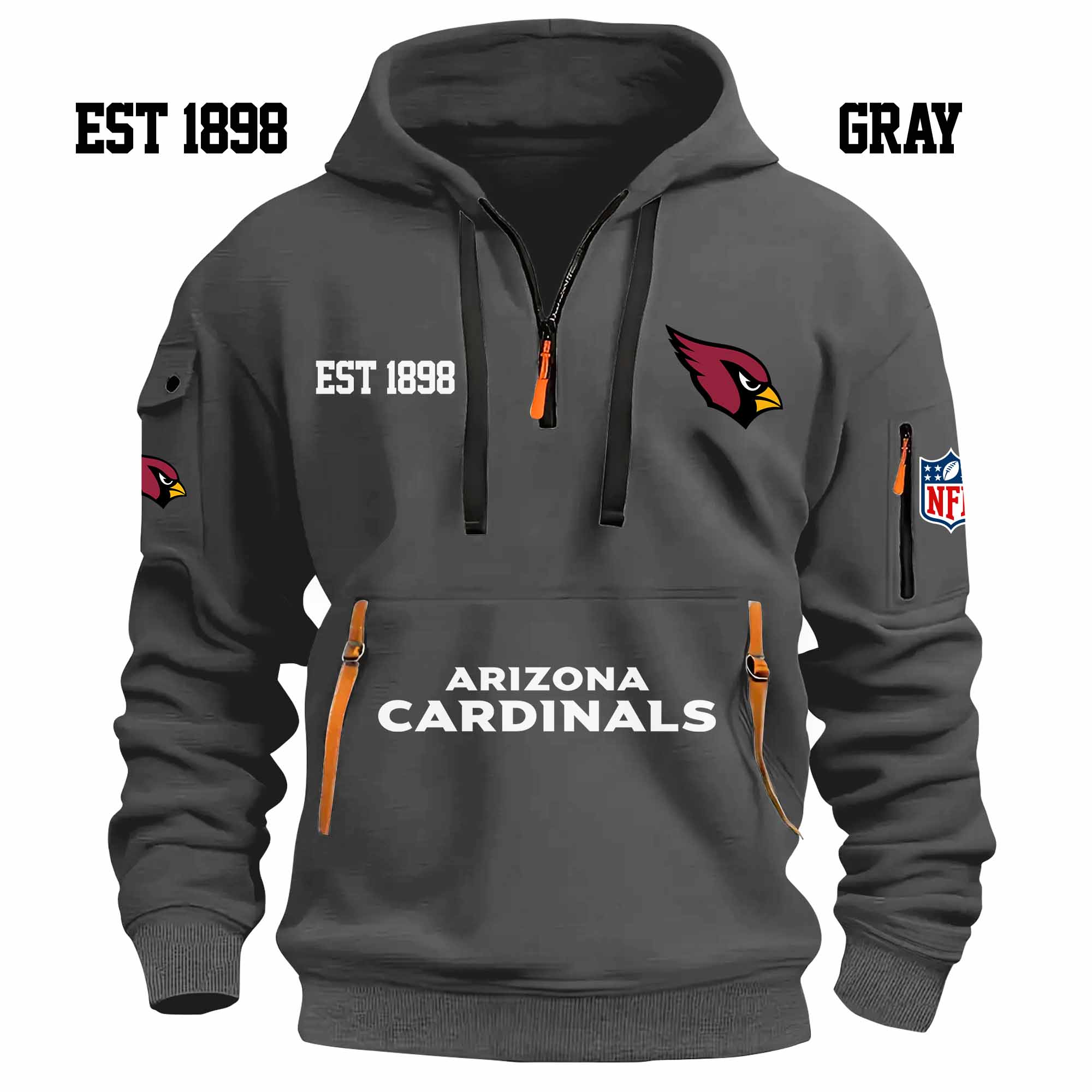 Limited Edition - EST 1898 - Arizona Cardinals - Half Zip Hoodie - Image 4
