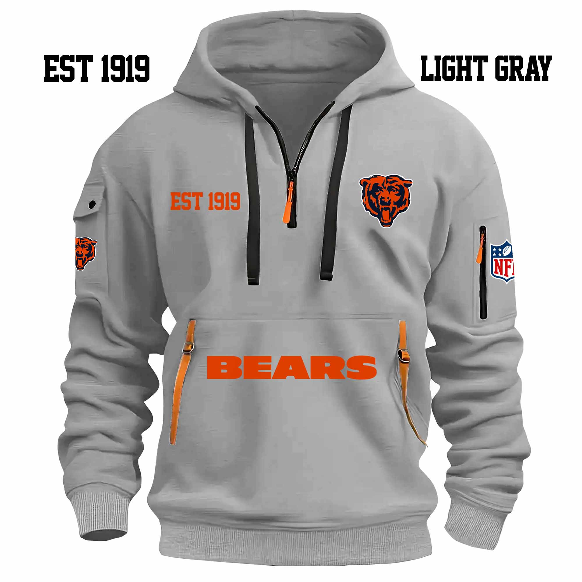 Limited Edition - EST 1919 - Chicago Bears - Half Zip Hoodie - Image 5