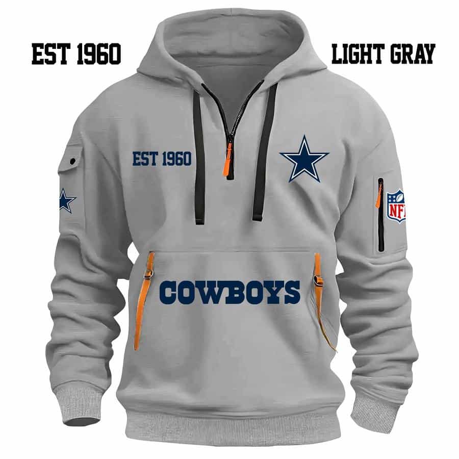 Limited Edition - EST 1960 - Dallas Cowboys - Half Zip Hoodie - Image 5