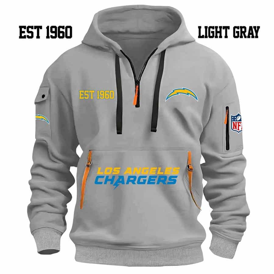 Limited Edition - EST 1960 - Los Angeles Chargers - Half Zip Hoodie - Image 5