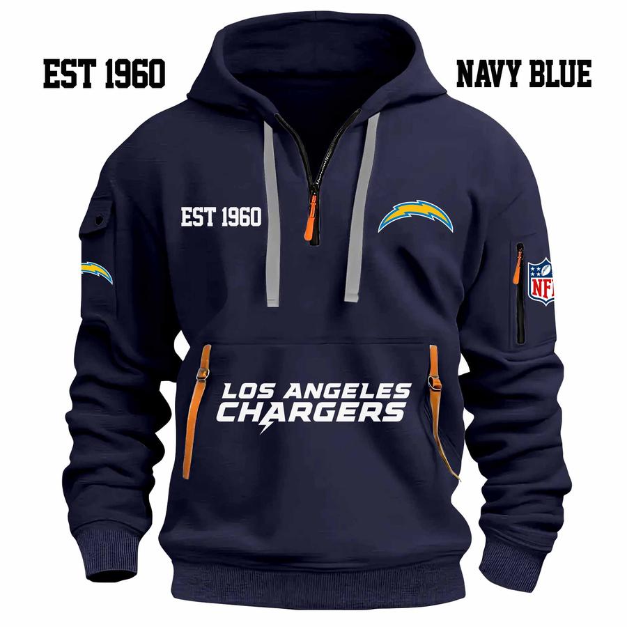 Limited Edition - EST 1960 - Los Angeles Chargers - Half Zip Hoodie - Image 6