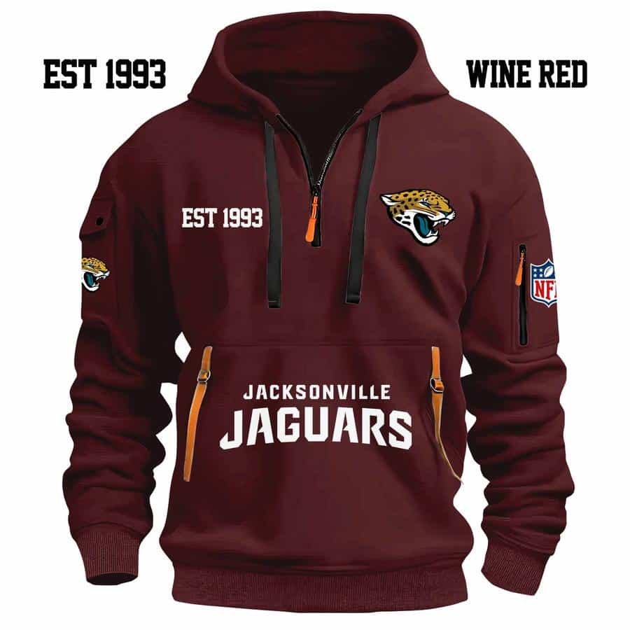 Limited Edition - EST 1993 - Jacksonville Jaguars - Half Zip Hoodie - Image 7