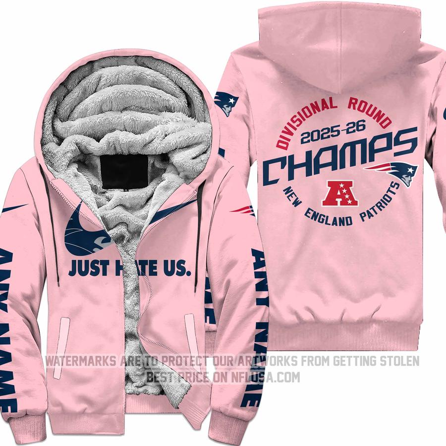 Limited Edition - AFC East Champion - New England Patriots - Divisional Round - Fleece Zip Hoodie