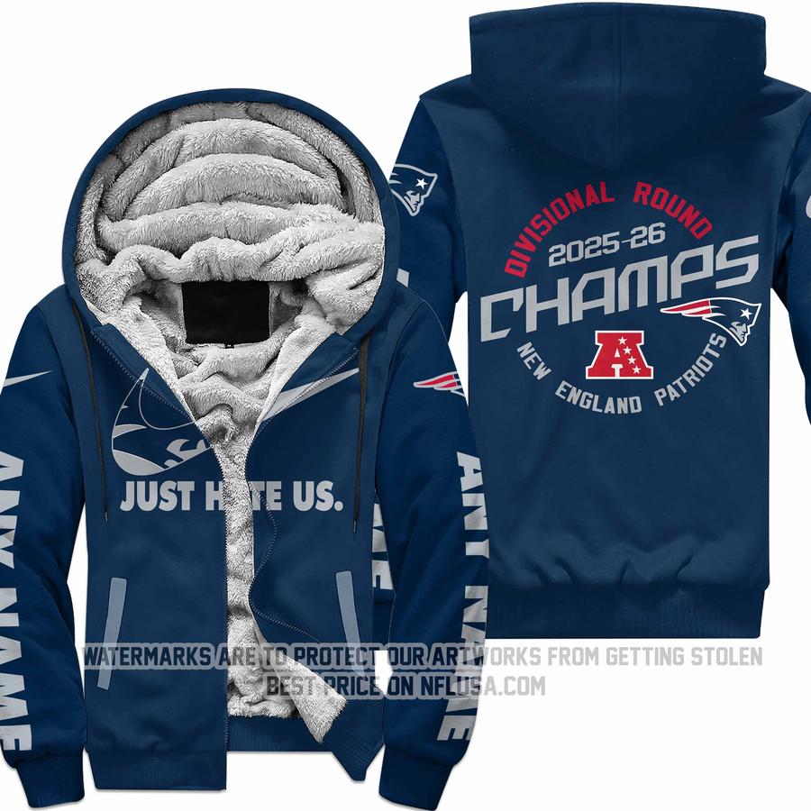 Limited Edition - AFC East Champion - New England Patriots - Divisional Round - Fleece Zip Hoodie