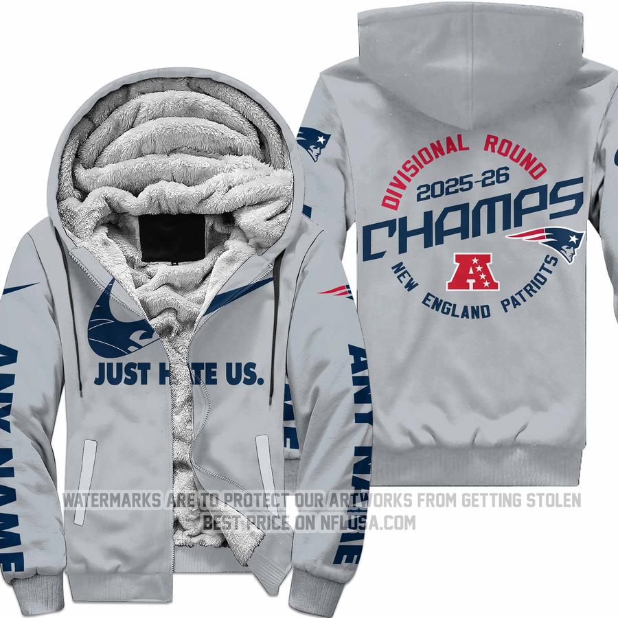 Limited Edition - AFC East Champion - New England Patriots - Divisional Round - Fleece Zip Hoodie
