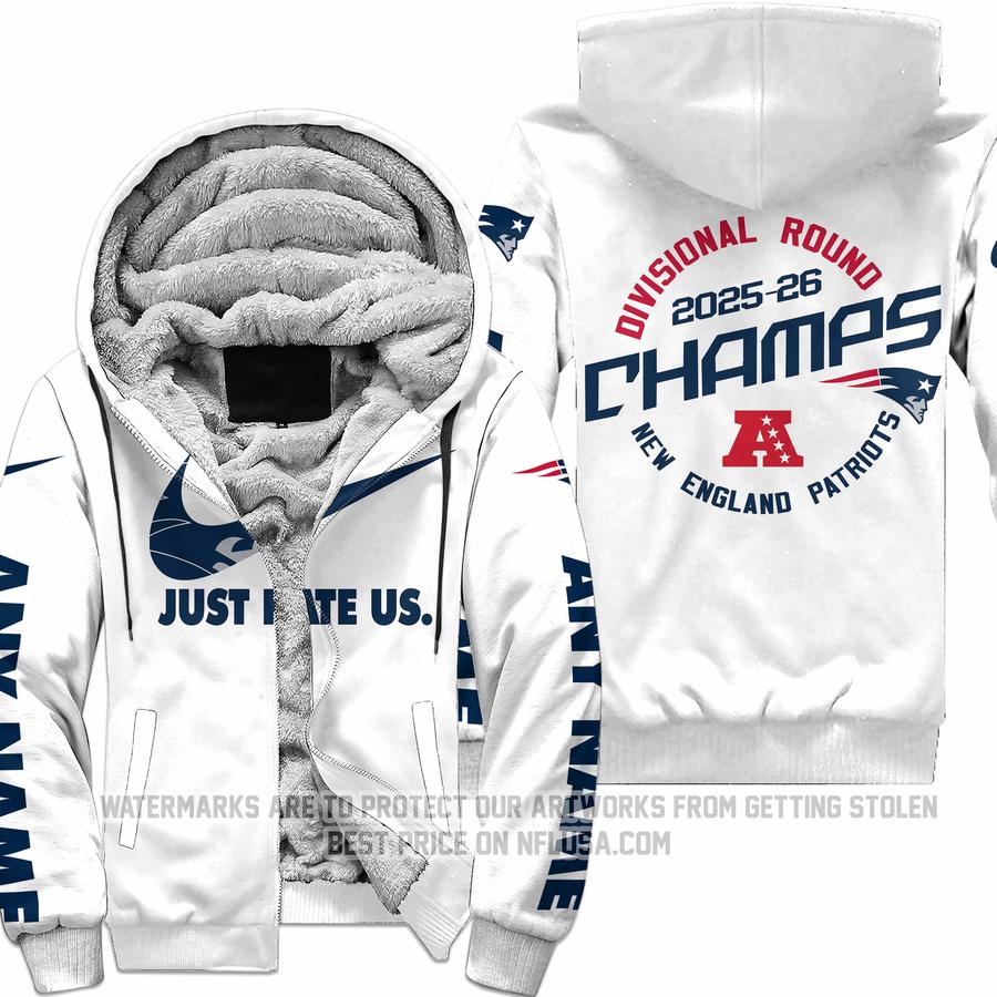 Limited Edition - AFC East Champion - New England Patriots - Divisional Round - Fleece Zip Hoodie
