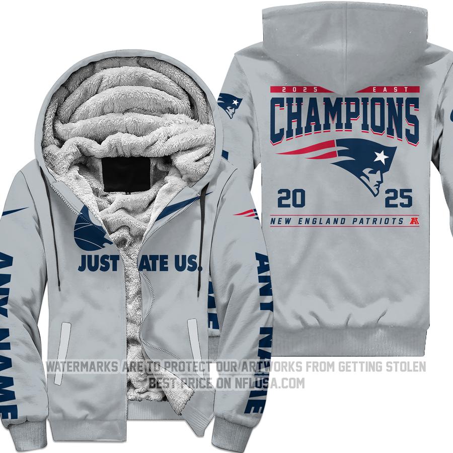 Limited Edition AFC East Champion - New England Patriots - Fleece Zip Hoodie