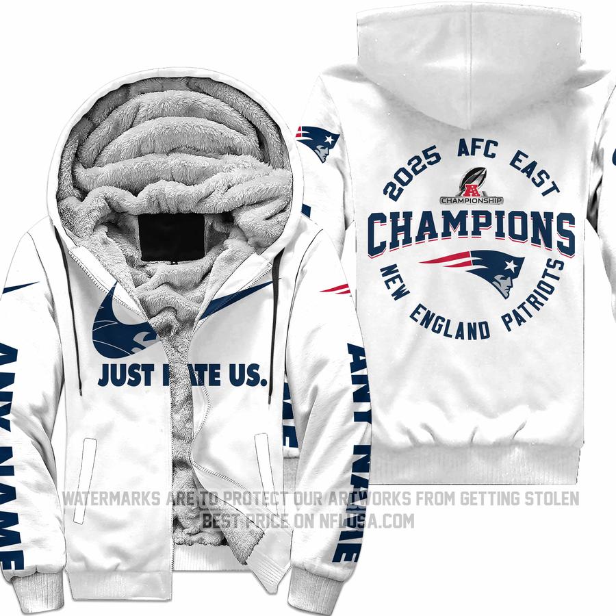 Limited Edition AFC East Champion - New England Patriots - Fleece Zip Hoodie