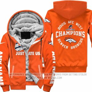 Limited Edition AFC West Champion - Denver Broncos - Fleece Zip Hoodie