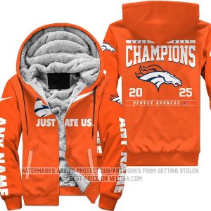 Limited Edition AFC West Champion - Denver Broncos - Fleece Zip Hoodie