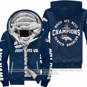 Limited Edition AFC West Champion - Denver Broncos - Fleece Zip Hoodie