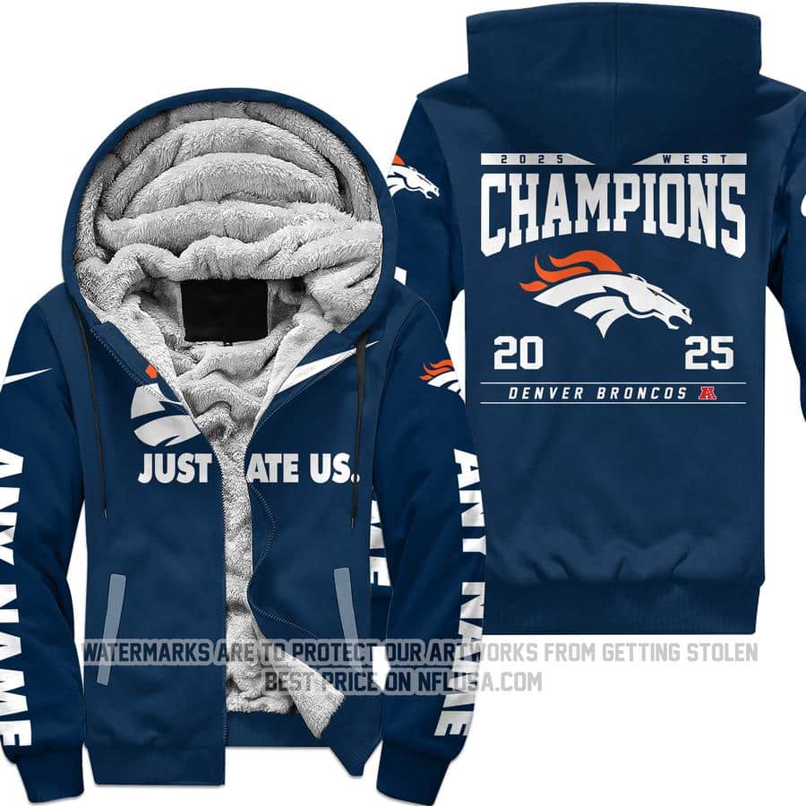 Limited Edition AFC West Champion - Denver Broncos - Fleece Zip Hoodie
