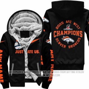 Limited Edition AFC West Champion - Denver Broncos - Fleece Zip Hoodie