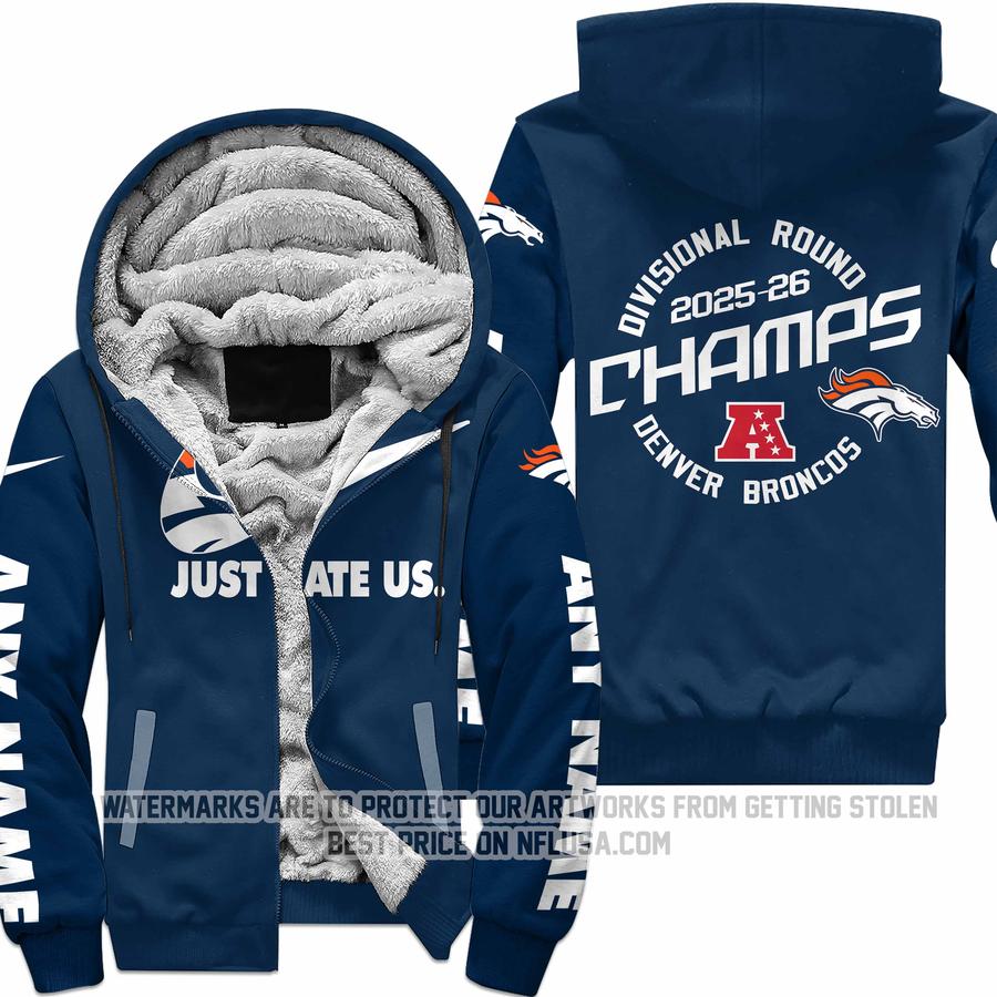 Limited Edition - Denver Broncos - AFC West Champion - Divisional Round - Fleece Zip Hoodie