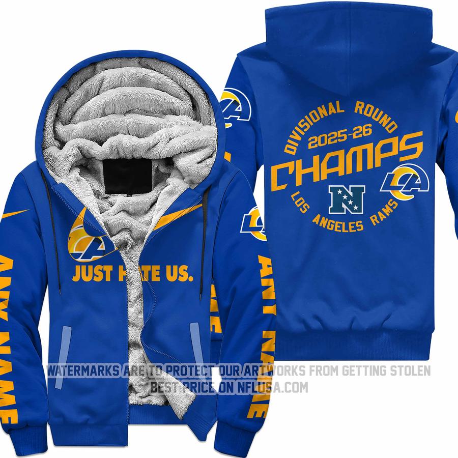Limited Edition - Los Angeles Rams - NFC West Champions - Divisional Round - Fleece Zip Hoodie