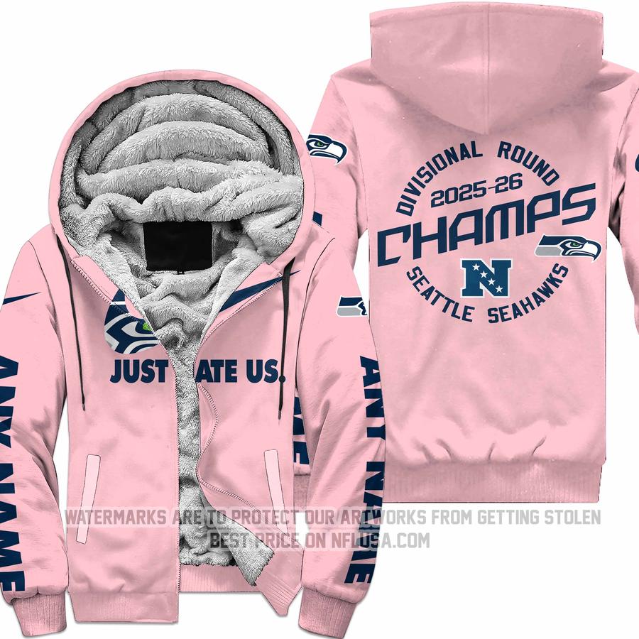 Limited Edition -Seattle Seahawks - NFC West Champions - Divisional Round - Fleece Zip Hoodie