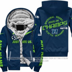 Limited Edition -Seattle Seahawks - NFC West Champions - Divisional Round - Fleece Zip Hoodie