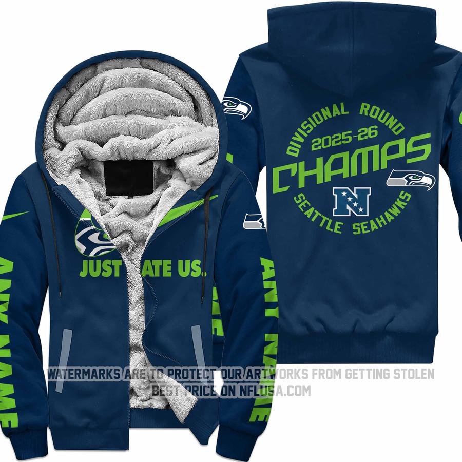 Limited Edition -Seattle Seahawks - NFC West Champions - Divisional Round - Fleece Zip Hoodie