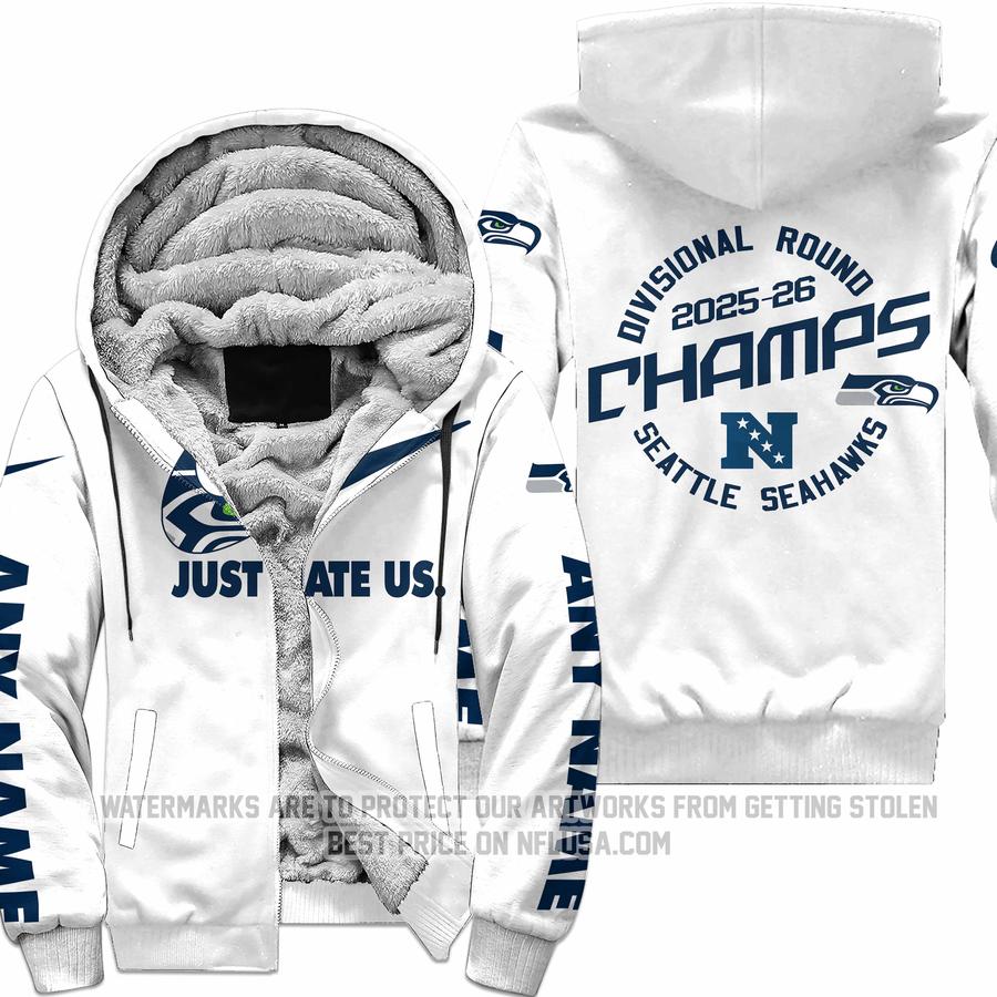 Limited Edition -Seattle Seahawks - NFC West Champions - Divisional Round - Fleece Zip Hoodie