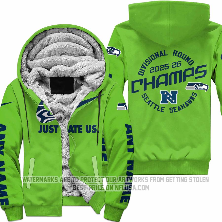 Limited Edition -Seattle Seahawks - NFC West Champions - Divisional Round - Fleece Zip Hoodie