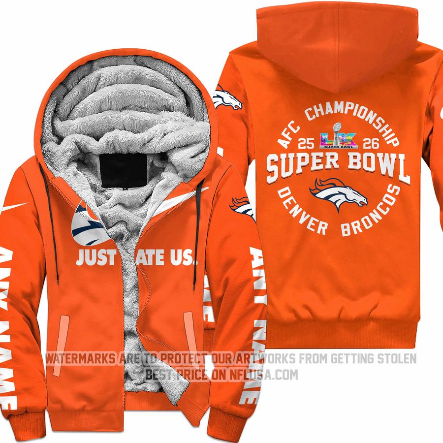 Limited Edition Super Bowl LX - Denver Broncos - Fleece Zip Hoodie