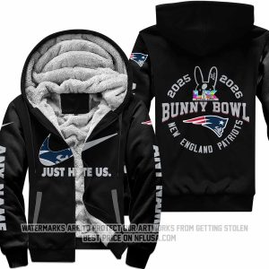 Bunny Bowl - Just Hate Us - New England Patriots - Fleece Zip Hoodie